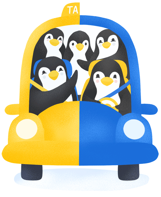 Penguins_In_Car PenguinUp is a ridesharing platform that connects people travelling in the same direction to share a taxi or seats in a private car and split the costs.