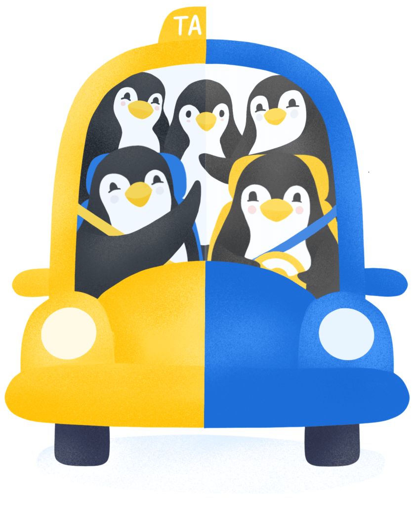 pingvin app er en samkjøring og taxidelingsapp